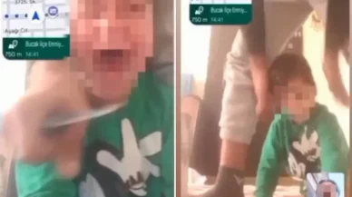 Çocuğunun boğazına bıçak dayadı!