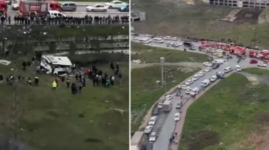 Esenyurt'ta feci kaza! Otobüs şarampole yuvarlandı: Ölü ve yaralılar var