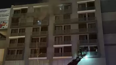 Denizli'de 7 katlı binada yangın çıktı