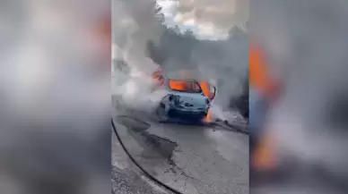 Karabük'te seyir halindeki otomobil yanarak kül oldu