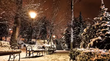 Kuğulu Park'ta kar kartpostallık görüntüler oluşturdu