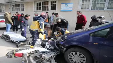 Edirne'de trafik kazası: Motosiklet ile otomobil çarpıştı