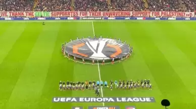Galatasaray tribününden Filistin’e destek, Celtic’e teşekkür