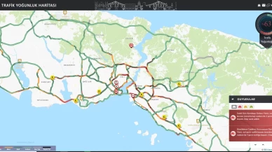 İstanbul'da trafik yoğunluğu yüzde 63 olarak ölçüldü