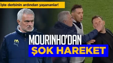 Jose Mourinho, maç sonunda Okan Buruk'un burnunu sıktı!