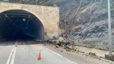 Hacıemin 3 Tüneli'nde heyelan: Yol, trafiğe kapatıldı