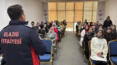 Elazığlı anneler, yangınlara karşı eğitim alıyor