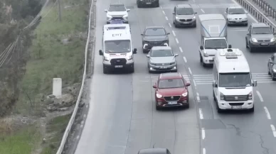 Emniyet şeridini ihlal etti: Suçu yolda buldu