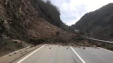 Artvin-Ardahan yolunda heyelan