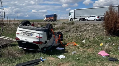 Kırıkkale'de feci kaza: Kontrolden çıkan araç takla attı