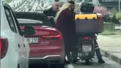 Sürücü belinden çıkardığı silahı doğrulttu