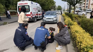Otomobilin çarptığı anne ve 10 yaşındaki kızı yaralandı