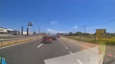 D-100 Karayolu'nda makas atarak ilerledi