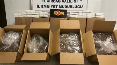 Tekirdağ'da düzenlenen operasyonda 58 bin makaron ele geçirildi