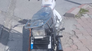 Motosiklet plakasını maskeyle kapattı, ceza yedi