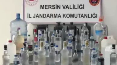 Mersin'in Çamlıyayla ilçesinde 127 litre sahte içki ele geçirildi