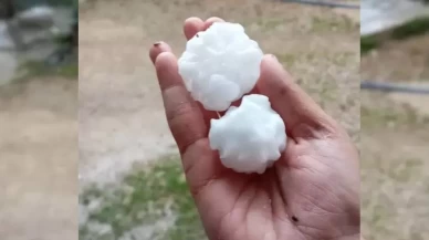 Osmaniye'de yağan dolu şaşkınlık yarattı