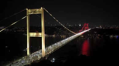 Fatih Sultan Mehmet Köprüsü "sarı-kırmızı" oldu