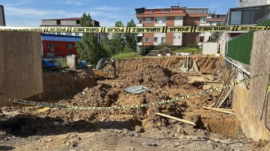 Sancaktepe'de inşaat alanında toprak kayması