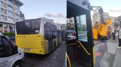Üsküdar'da İETT otobüsünden yola dökülen yağ zor anlar yaşattı: Çok sayıda araç birbirine girdi!