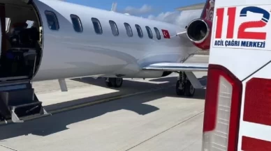 Ambulans uçak 8 günlük bebek için havalandı...