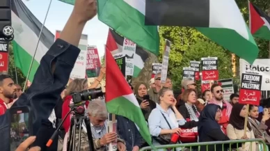 Londra'da binlerce kişi, İngiltere'nin İsrail'e silah satışını protesto etti