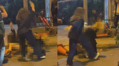 Beşiktaş’ta kadınların yumruklu kavgası kamerada