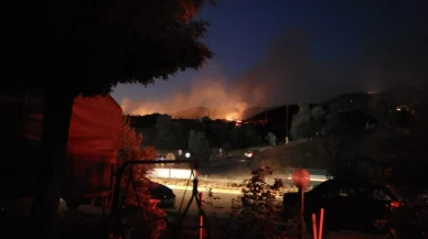 Aydın'daki yangını söndürme çalışmalarına gece görüşlü helikopterler havadan destek veriyor