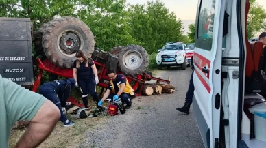 Bolu'da feci kaza... Kontrolden çıkan traktör devrildi: 1 ölü, 2 yaralı