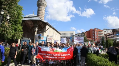 Erzurum'da Gazze'ye destek yürüyüşü yapıldı