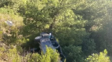 Kontrolden çıkan araç uçuruma düştü!