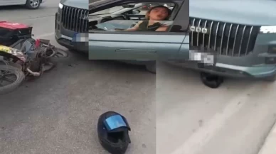 Sürücü motosikletliye çarpıp kaskı ezdi, olay yerinden kaçtı