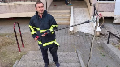 Batman'daki bir bina girişinde bulunan yılan site sakinlerini korkuttu