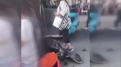 Ankara'da motosiklet otobüsün altına girdi: 1 yaralı