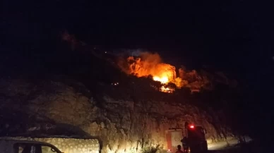 Mardin Kalesi eteklerinde yangın paniği! Söndürme çalışmaları devam ediyor