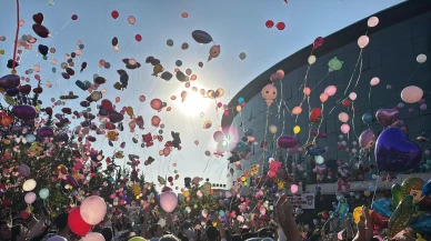 Gaziantep'te binlerce balon minik Elif Azra için gökyüzüne bırakıldı