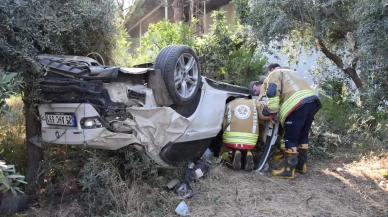 Manisa'da otomobil takla attı: Sürücü yaralı