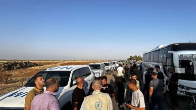 Süveyda'daki Bedevi ailelerin tahliyesi için kente giren konvoy bölgeden çıktı