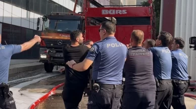 Yangın yerinde ortalık karıştı, itfaiyeci darbedildi, polis müdahale etti