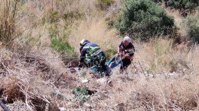 Patlıcan közlerken uçurumdan yuvarlandı