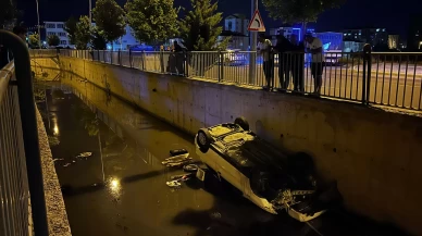 Kayseri'de otomobil sulama kanalına uçtu: 1 yaralı