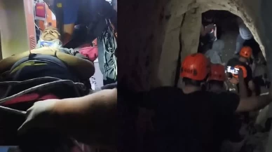 5 metre yükseklikten mağaraya düşen genç kurtarıldı