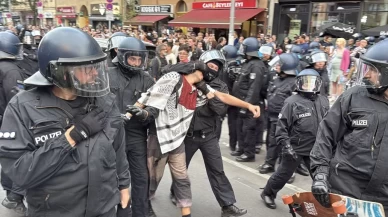 Berlin'de, Filistin'e destek gösterisine sert müdahale