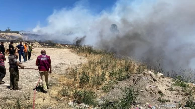 Çöplükte başlayan yangın ormanlık alana sıçradı