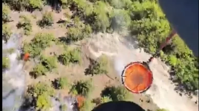 Bakan Yerlikaya, jandarma helikopterlerinin orman yangınlarına müdahale görüntülerini paylaştı