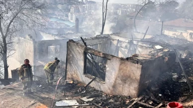 Ankara'da ağaçlık alanda çıkıp gecekondulara sıçrayan yangın söndürüldü