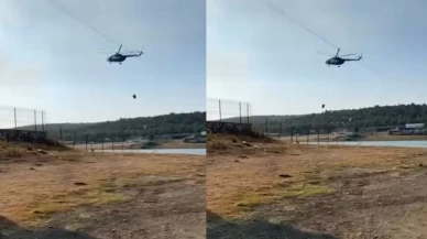 Yangına müdahale eden jandarma pilotundan büyük ustalık