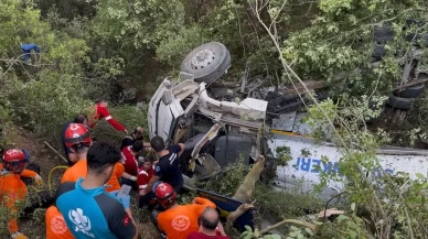 Orman yangınını söndürmeye giden tanker uçuruma yuvarlandı: 1 ölü 2 yaralı