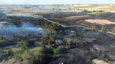 Kırklareli Babaeski’de korkutan yangın! Tarım arazisinden askeri bölgeye sıçradı