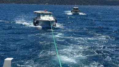 Fethiye açıklarında sürüklenen tekne kurtarıldı